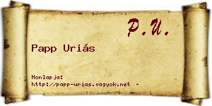 Papp Uriás névjegykártya